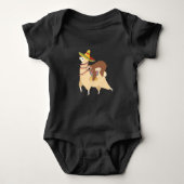 Taco Loving Animals Lazy Sloth Riding Llama Romper (Voorkant)