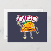 taco man cartoon stijl grappige illustratie briefkaart (Voorkant / Achterkant)