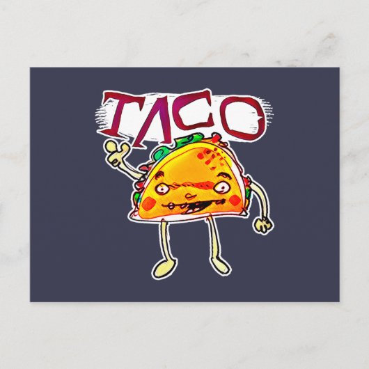 taco man cartoon stijl grappige illustratie briefkaart (Voorkant)