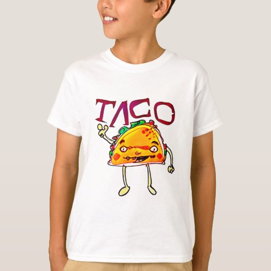 taco man cartoon stijl grappige illustratie t-shirt (Voorkant)