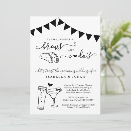 Taco Marg Brew voor ik het Vrijgezellenfeest van p Kaart (Staand voorkant)