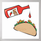 taco met hete saus poster (Voorkant)