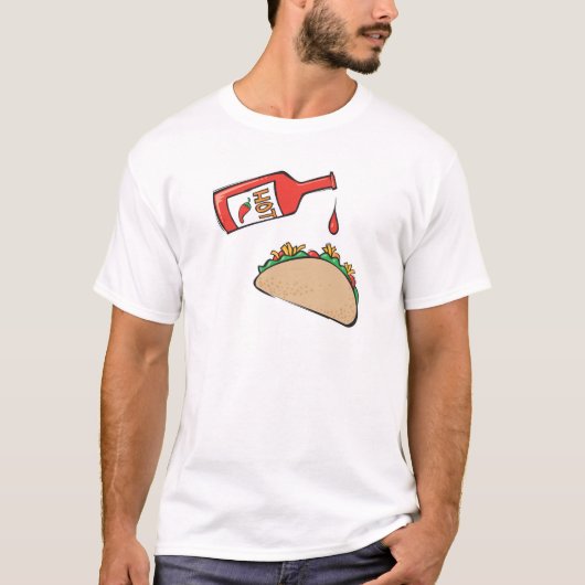 taco met hete saus t-shirt (Voorkant)