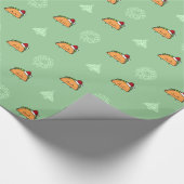 Taco met Santa Hat-kerstmansvlees salsa Cadeaupapier (Hoek)