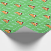 Taco met Santa Hat-kerstmansvlees salsa Cadeaupapier (Hoek)