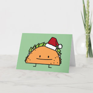 Taco met Santa Hat-kerstmansvlees salsa Feestdagen Kaart