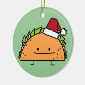Taco met Santa Hat-kerstmansvlees salsa Keramisch Ornament (Links)