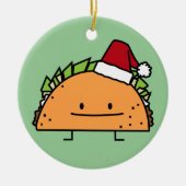 Taco met Santa Hat-kerstmansvlees salsa Keramisch Ornament (Voorkant)