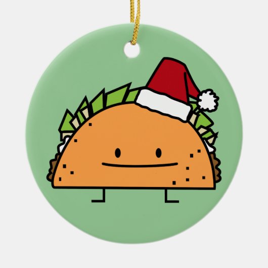 Taco met Santa Hat-kerstmansvlees salsa Keramisch Ornament (Voorkant)