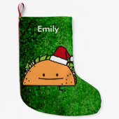 Taco met Santa Hat-kerstmansvlees salsa Kleine Kerstsok (Voorkant)