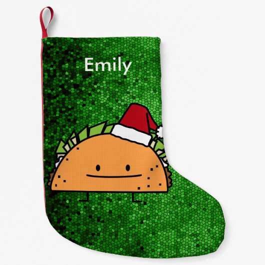 Taco met Santa Hat-kerstmansvlees salsa Kleine Kerstsok (Voorkant)