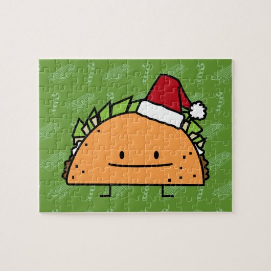 Taco met Santa Hat-kerstmansvlees salsa Legpuzzel (Horizontaal)