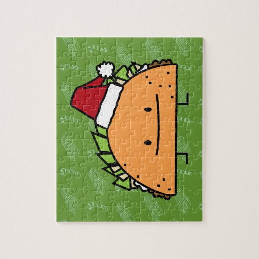 Taco met Santa Hat-kerstmansvlees salsa Legpuzzel (Verticaal)