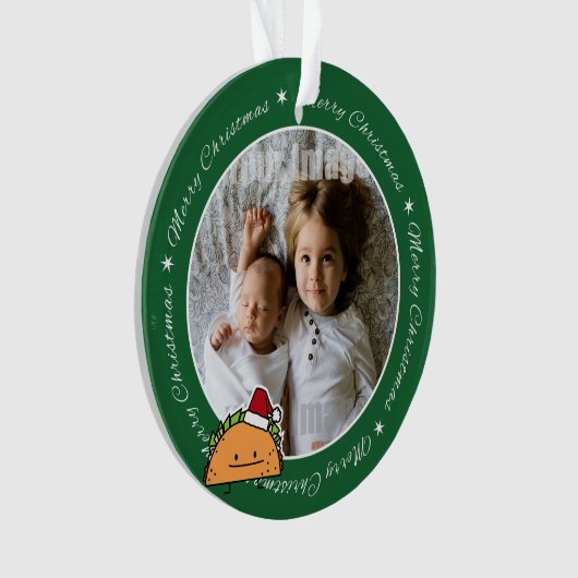 Taco met Santa Hat-kerstmansvlees salsa Ornament (voorkant)