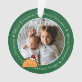 Taco met Santa Hat-kerstmansvlees salsa Ornament (voorkant)