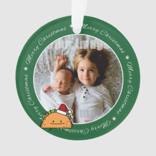 Taco met Santa Hat-kerstmansvlees salsa Ornament