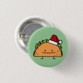 Taco met Santa Hat-kerstmansvlees salsa Ronde Button 3,2 Cm (Voorkant /achterkant)