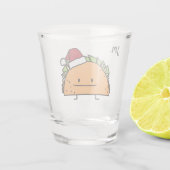 Taco met Santa Hat-kerstmansvlees salsa Shot Glas (Achterkant)