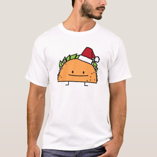 Taco met Santa Hat-kerstmansvlees salsa T-shirt (Voorkant)