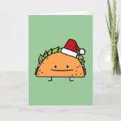 Taco met Santa Hat Kerstmis schelp vlees salsa Feestdagen Kaart (Voorkant)