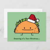 Taco met Santa Hat Kerstmis schelp vlees salsa Feestdagenkaart (Voorkant / Achterkant)