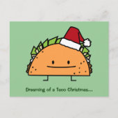 Taco met Santa Hat Kerstmis schelp vlees salsa Feestdagenkaart (Voorkant)