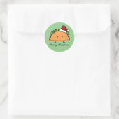 Taco met Santa Hat Kerstmis schelp vlees salsa Ronde Sticker (Tas)
