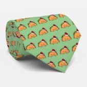 Taco met Santa Hat Kerstmis schelp vlees salsa Stropdas (Opgerold)