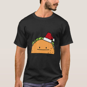 Taco met Santa Hat Kerstmis schelp vlees salsa T-shirt