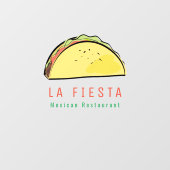 Taco Mexicaans Restaurant Modern Bedrijf Raamsticker (Vel)