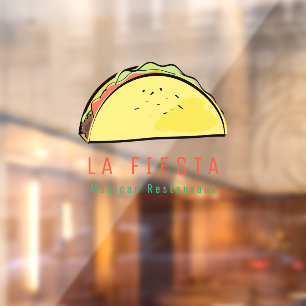Taco Mexicaans Restaurant Modern Bedrijf Raamsticker