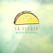 Taco Mexicaans Restaurant Modern Bedrijf Raamsticker (Vel 3)