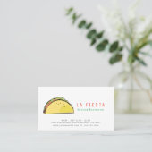 Taco Mexicaans Restaurant Modern Visitekaartje (Staand voorkant)