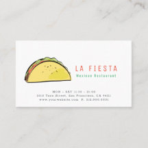 Taco Mexicaans Restaurant Modern Visitekaartje