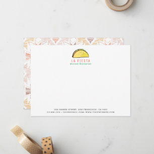 Taco Mexicaans Restaurant Modern Zakelijk Notitiekaartje