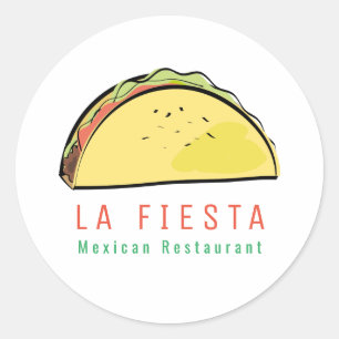 Taco Mexicaans Restaurant Modern Zakelijk Ronde Sticker