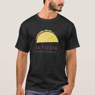 Taco Mexicaans Restaurant Modern Zakelijk Zwart T-shirt