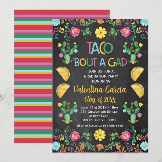Taco Mexicaanse Afstudeerder of Graduation Party I Kaart (Voorkant / Achterkant)