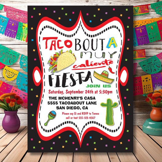 Taco Mexican Fiesta Party Invitation Kaart