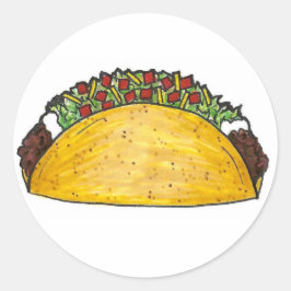Taco Mexican Food Foodie Hard Shell Corn Tacos Ronde Sticker