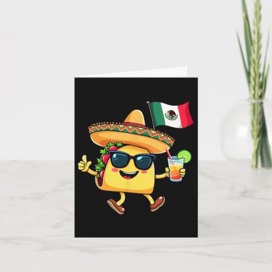 Taco Mexico Vlag Cinco de Mayo Mexicaanse onafhank Kaart (Voorkant)