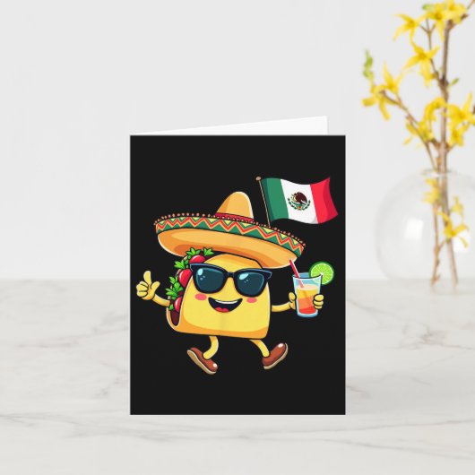 Taco Mexico Vlag Cinco de Mayo Mexicaanse onafhank Kaart (Gele Bloem)