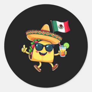 Taco Mexico Vlag Cinco de Mayo Mexicaanse onafhank Ronde Sticker