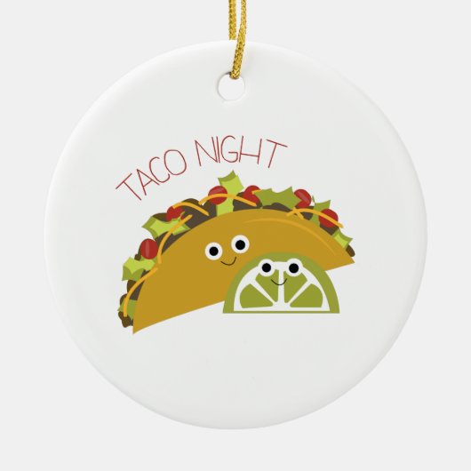 Taco Night Keramisch Ornament (Voorkant)