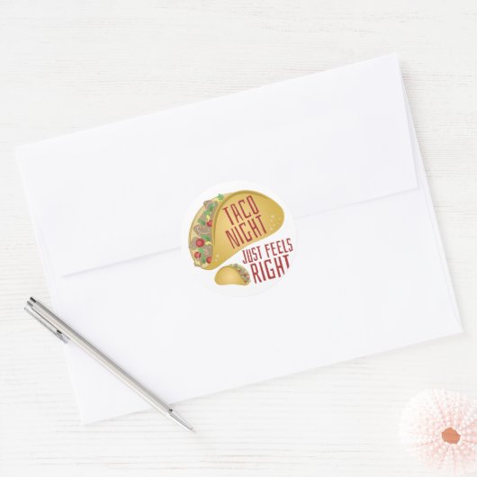 Taco Night Ronde Sticker (Envelop)