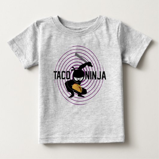 Taco Ninja Design - Baby Fine Jersey T-Shirt (Voorkant)