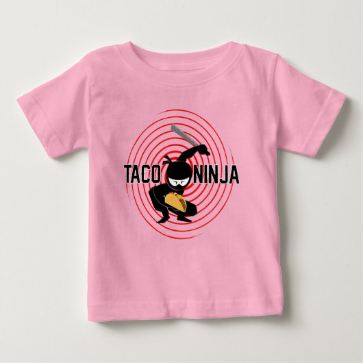Taco Ninja Design - Baby Fine Jersey T-Shirt (Voorkant)