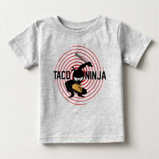 Taco Ninja Design - Baby Fine Jersey T-Shirt (Voorkant)