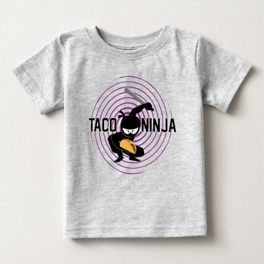 Taco Ninja Design - Baby Fine Jersey T-Shirt (Voorkant)