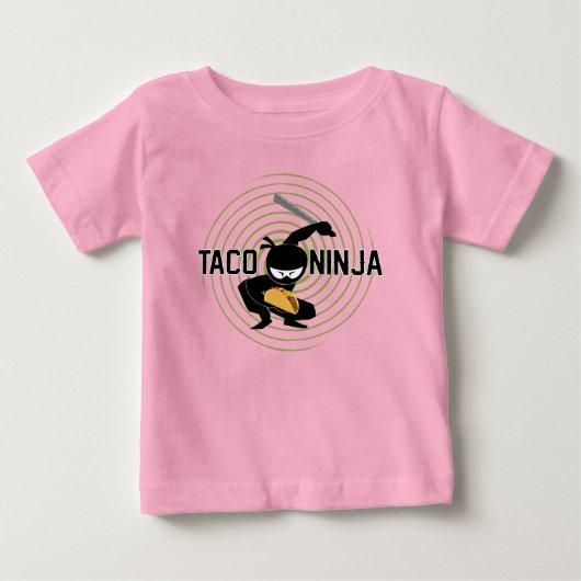 Taco Ninja Design - Baby Fine Jersey T-Shirt (Voorkant)